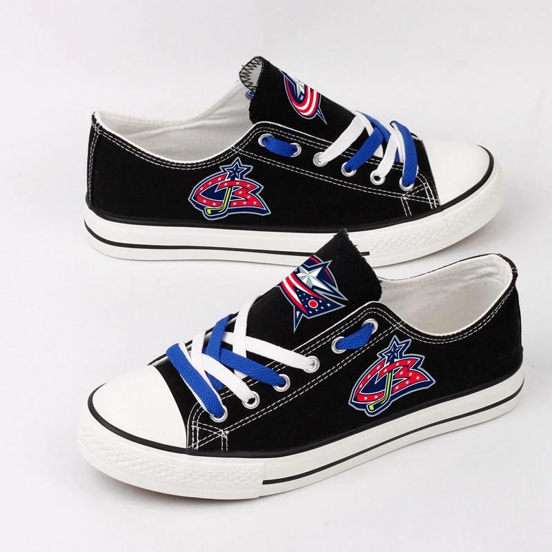 Columbus Blue Jackets Low Top Canvas Sport Sneakers Shoes For Men Women Fans by Crocs