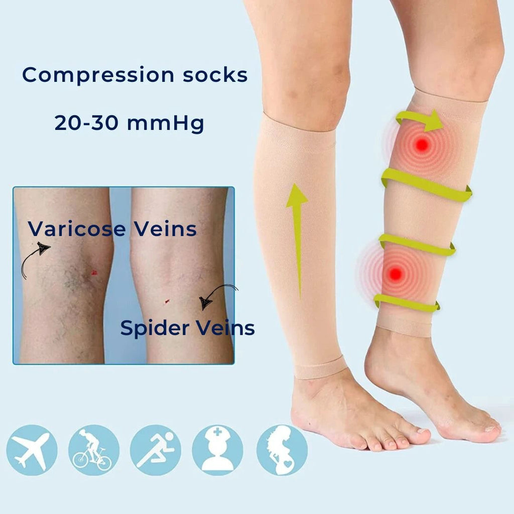 ComfortFlow Support Socks | Soft Highly Elastic Calf Compression - for Muscle Recovery and Circulation Enhancement Bowlift by Bowlift