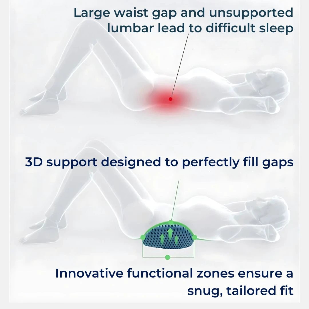 ComfortWave Lumbar Support Cushion | for Lower Back Pain Relief - Ergonomic Design for Office - Driving and Home Use Bowlift by Bowlift