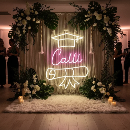 Congrats Grad Custom Name Neon Sign Class of 2025 Graduation Prom Party Decor Sign by Neonchics