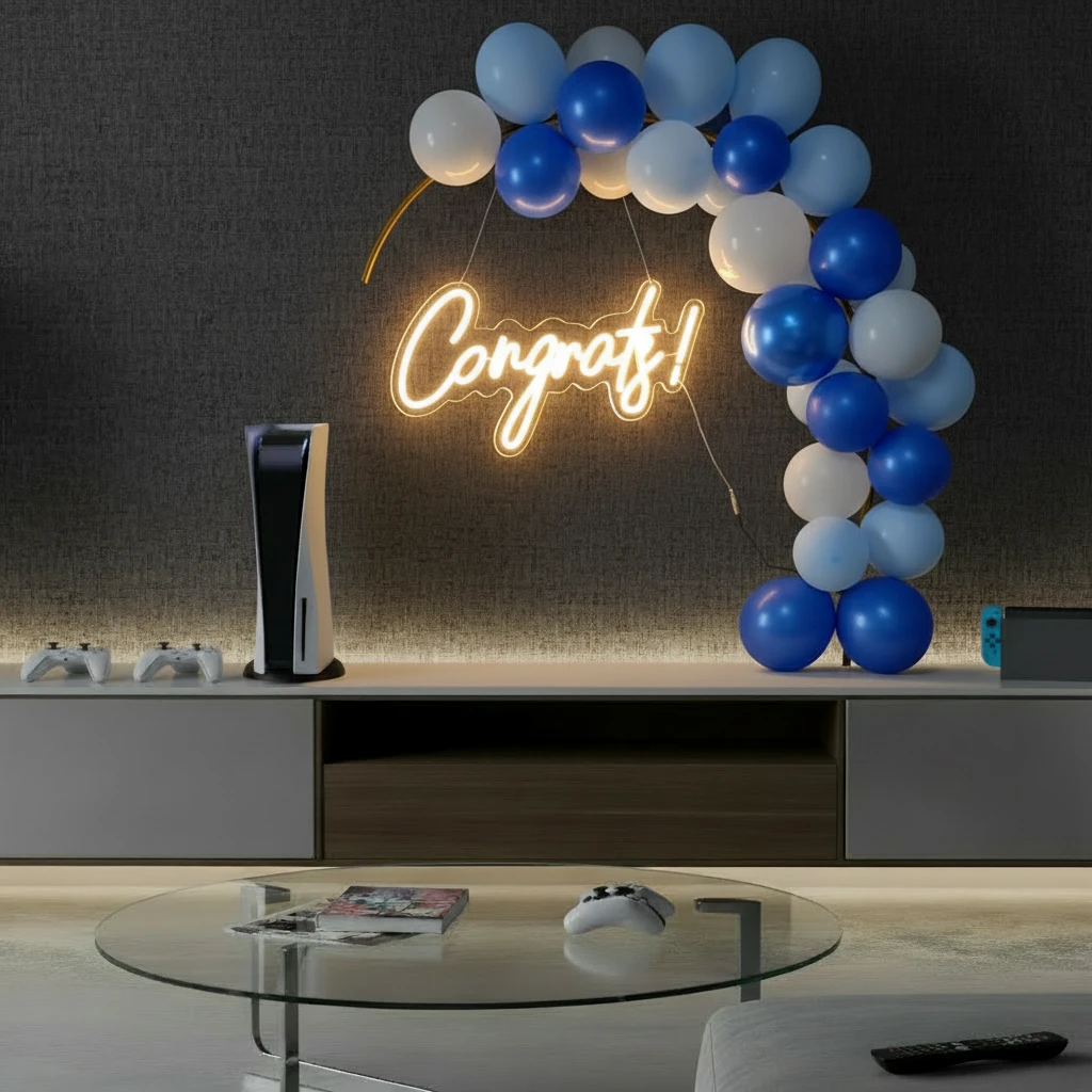 Congrats Neon Sign for Party Celebration by Neonchics