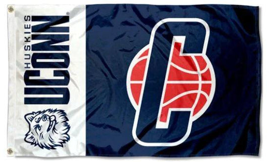 Connecticut Huskies Basketball Flag 3X5ft Banner Polyester with 2 Brass Grommets by flagsjustdoit