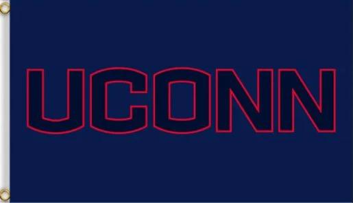 Connecticut Huskies Logo Sport Flag 3X5ft Banner USA Polyester with 2 Brass Grommets by flagsjustdoit