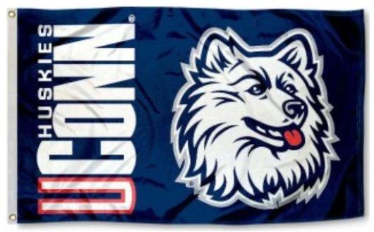Connecticut Huskies Sport Flag 3X5ft Banner USA Polyester with 2 Brass Grommets by flagsjustdoit