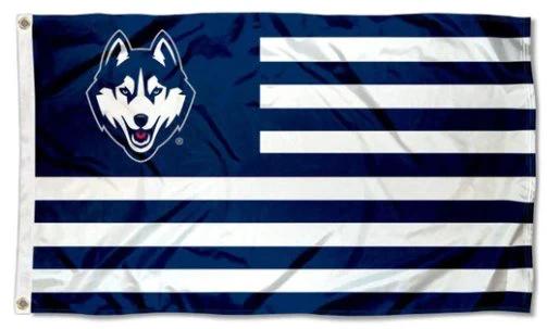 Connecticut Huskies Stars Flag 3X5ft Banner Polyester with 2 Brass Grommets by flagsjustdoit