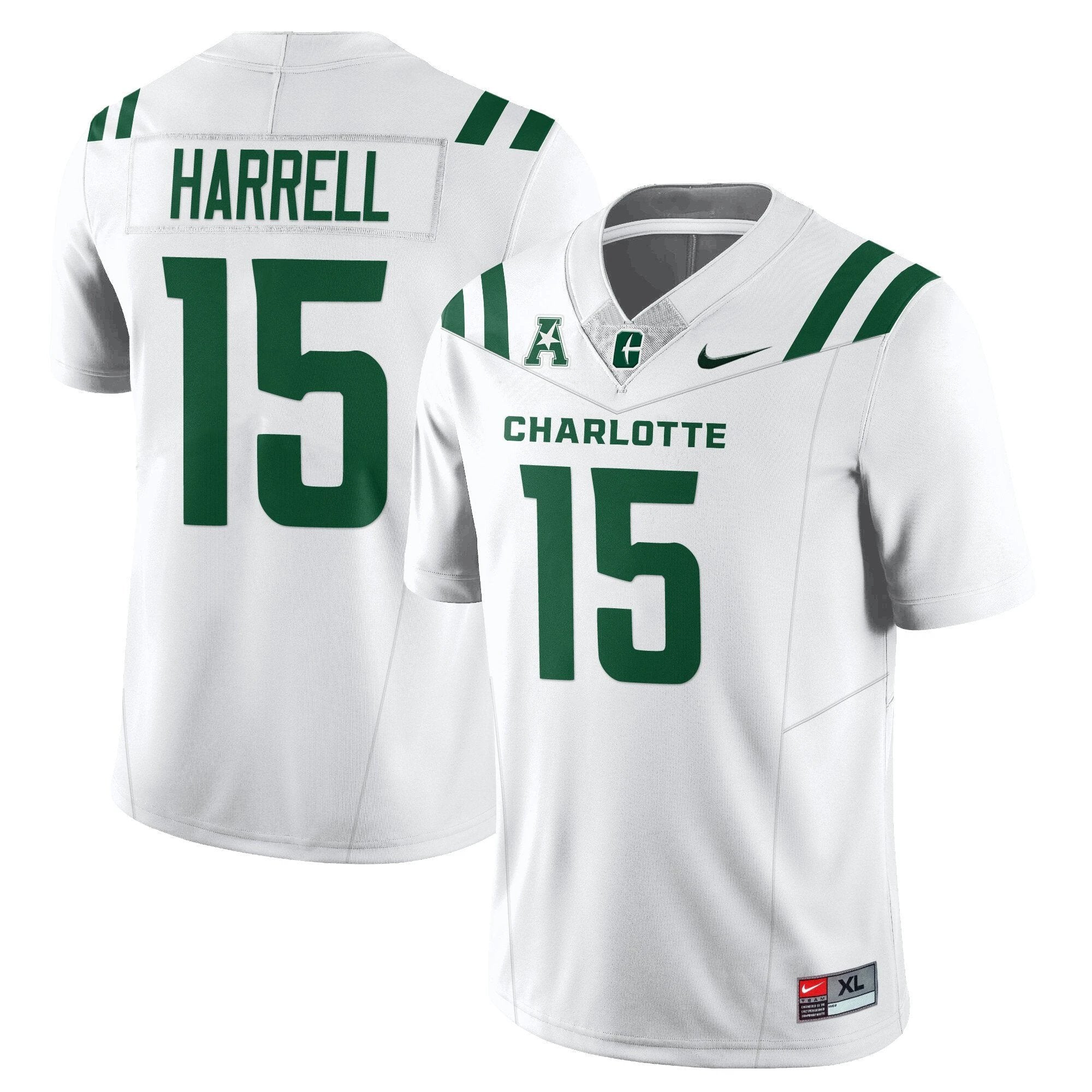 Conner Harrell Jersey #15 Charlotte 49ers Football 2025 Limited Stitched White by My Store