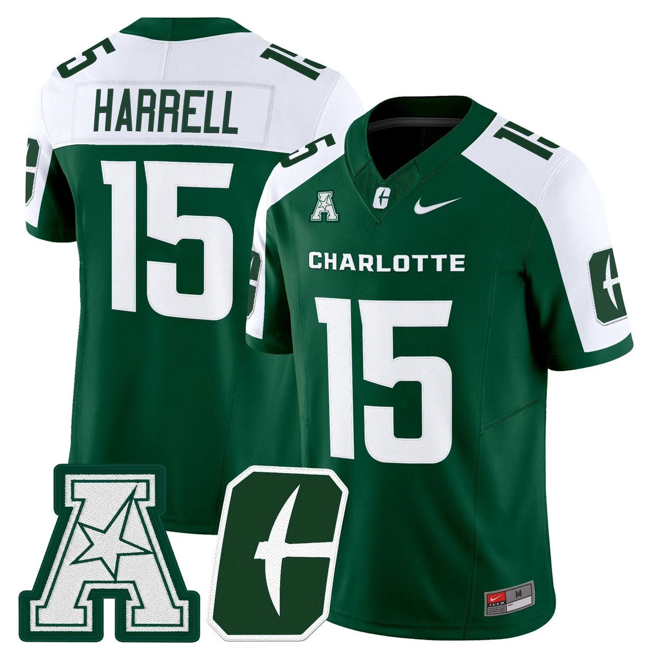 Conner Harrell Jersey #15 Charlotte 49ers 2025 Vapor Limited Stitched by My Store NCAA Football Jerseys
