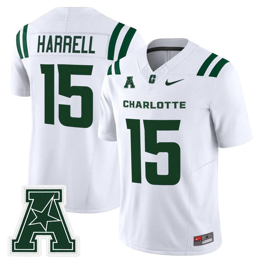 Conner Harrell Jersey #15 Charlotte 49ers 2025 Vapor Limited Stitched by My Store NCAA Football Jerseys