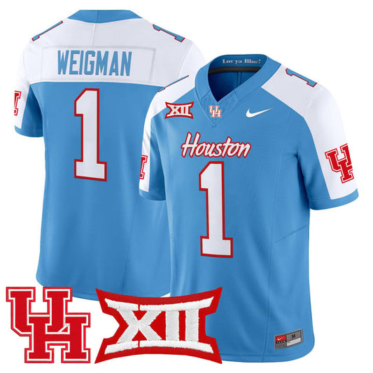 Conner Weigman Jersey #1 Houston Cougars 2025 Oilers Inspired Stitched by My Store NCAA Football Jerseys