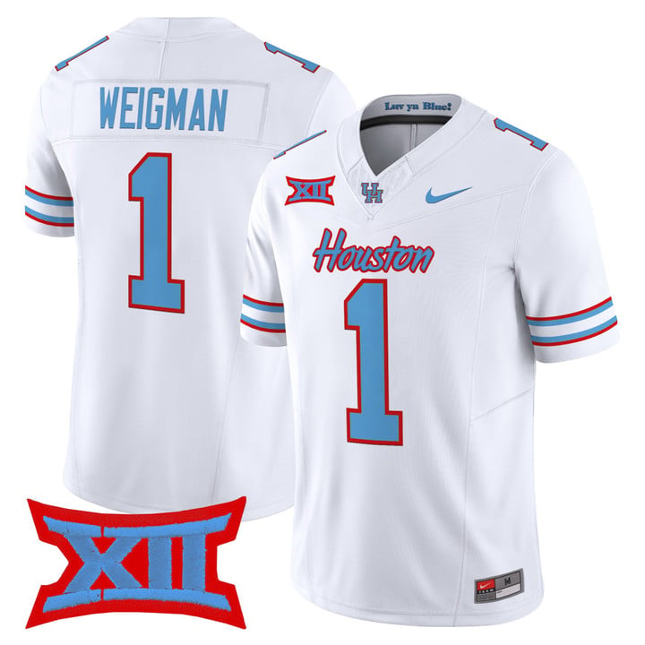 Conner Weigman Jersey #1 Houston Cougars 2025 Oilers Inspired Stitched by My Store NCAA Football Jerseys