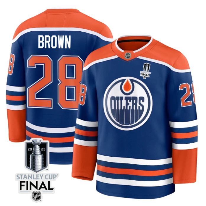 Connor McDavid 97 Edmonton Oilers 2025 Stanley Cup Final Home Breakaway Men Jersey Royal by Hockey David