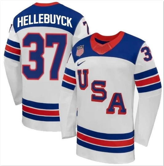 Connor Hellebuyck Jersey Team USA Winter Olympics 2026 Hockey White STITCHED by Hockey David