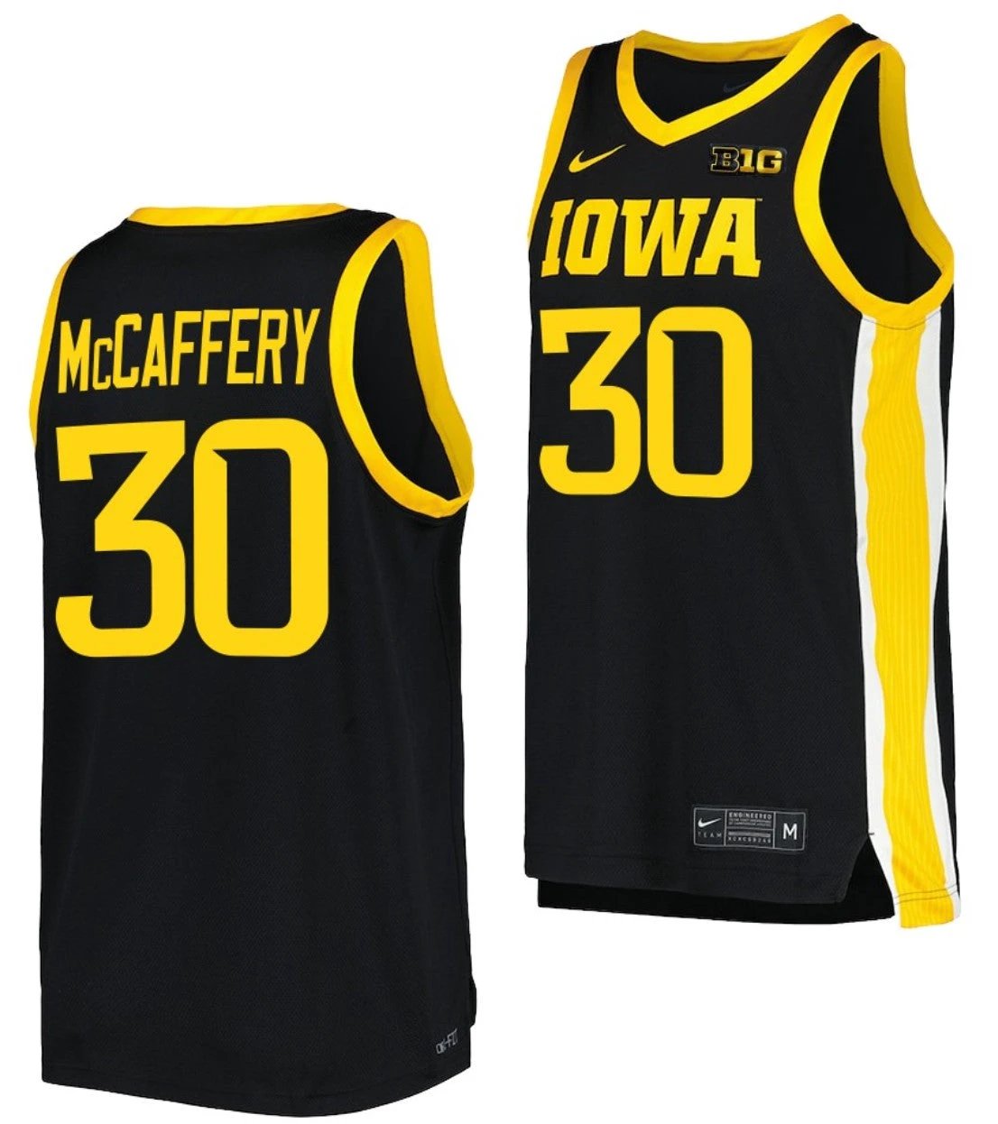 Connor McCaffery Jersey Iowa Hawkeyes College Basketball Black #30 by My store basketball