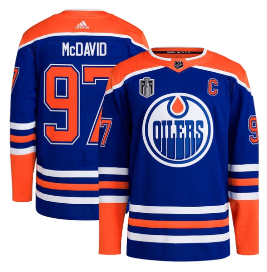 Connor McDavid 97 Edmonton Oilers 2024 Stanley Cup Final Home Primegreen Player Jersey Royal by Hockey David