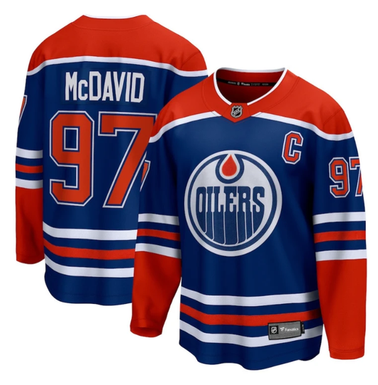 Connor McDavid 97 Edmonton Oilers Home Breakaway Jersey Men, Navy by Hockey David