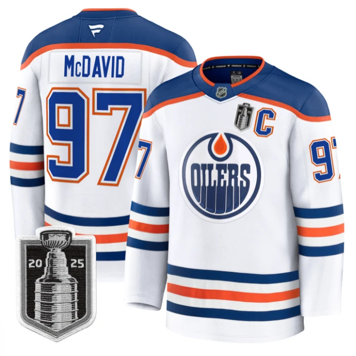 Connor McDavid Jersey #97 Edmonton Oilers 2025 Stanley Cup Final Stitched Away by Hockey David