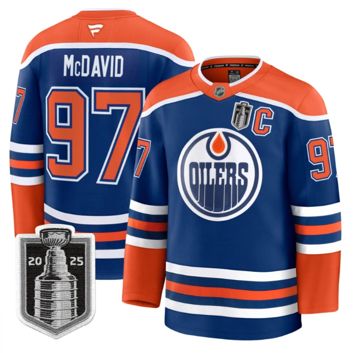 Connor McDavid Jersey #97 Edmonton Oilers 2025 Stanley Cup Final Stitched Home by Hockey David