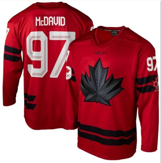 Connor McDavid Team Canada 2026 Winter Olympics Jersey Red All STITCHED by Hockey David