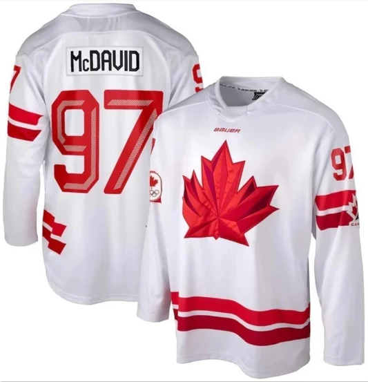Connor McDavid Team Canada 2026 Winter Olympics Jersey White All STITCHED by Hockey David