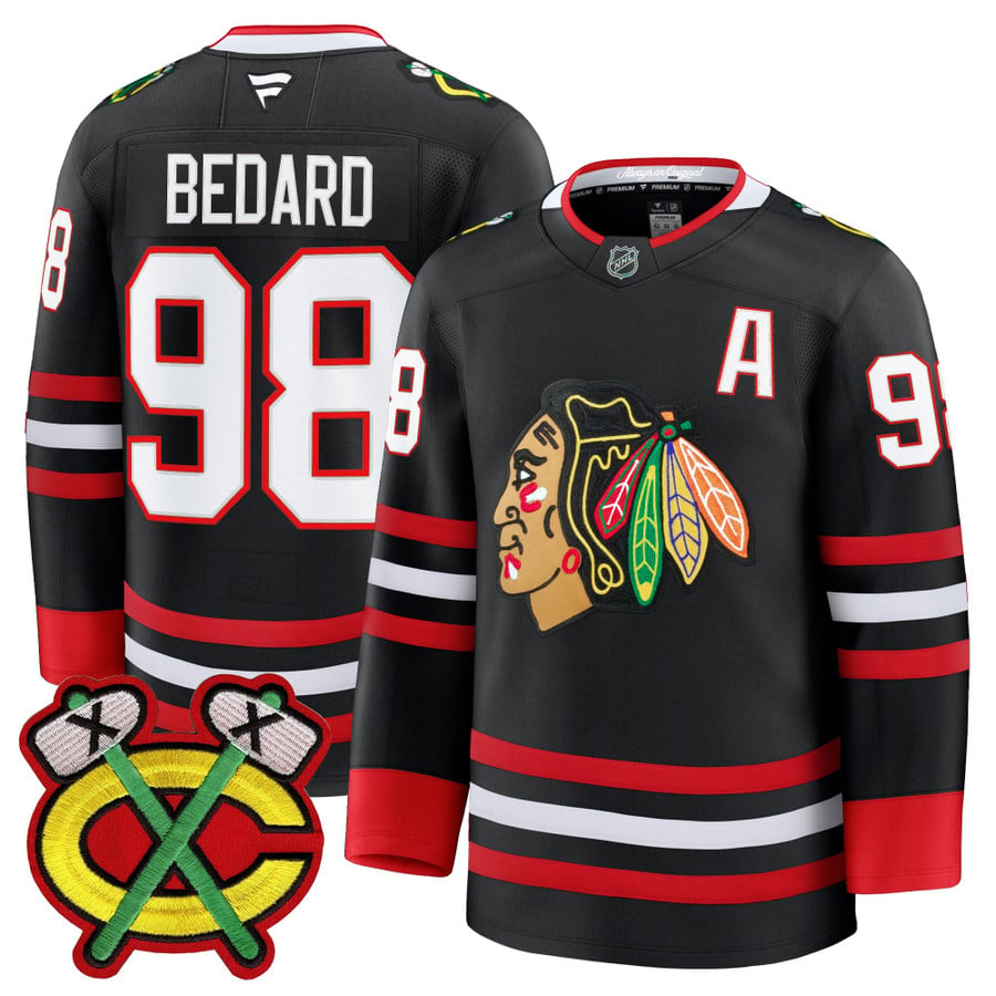 Connor Bedard Jersey #98 Chicago Blackhawks 2025-26 Premium Stitched by Hockey David