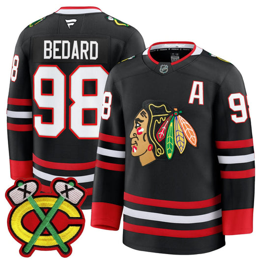 Connor Bedard Jersey #98 Chicago Blackhawks 2025-26 Premium Stitched by Hockey David