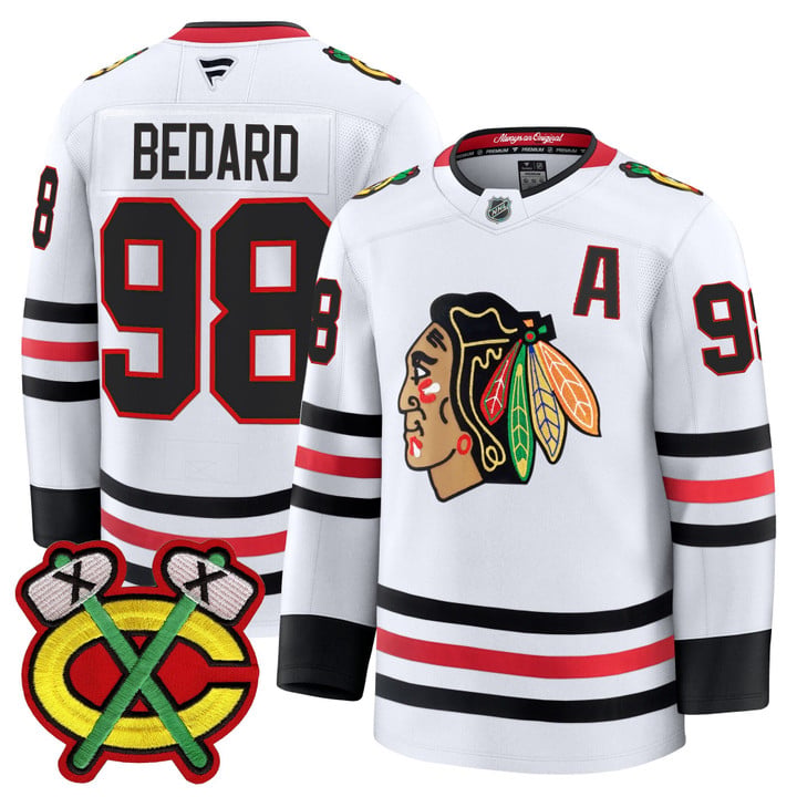 Connor Bedard Jersey #98 Chicago Blackhawks 2025-26 Premium Stitched by Hockey David