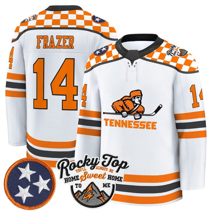 Connor Frazer Jersey #14 Tennessee Volunteers 2025-26 Hockey Premium Stitched by Hockey David
