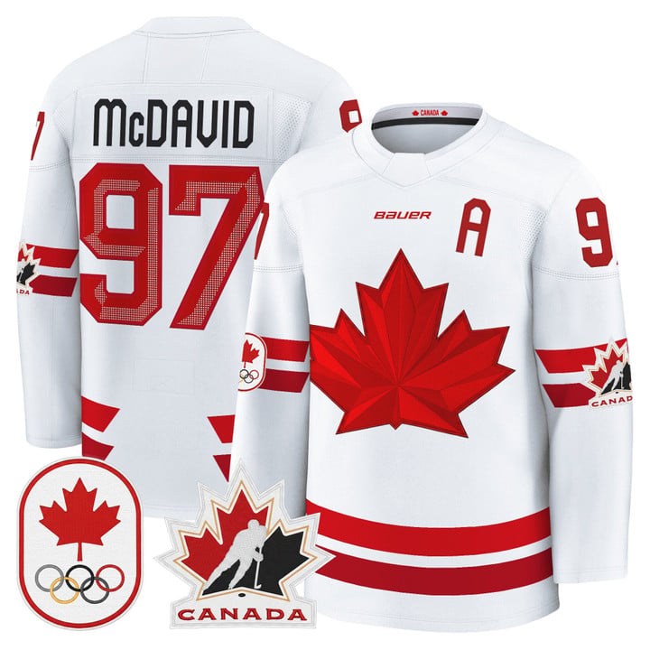 Connor McDavid Jersey #97 Canada Olympic Premium Hockey 2026 Stitched by Hockey David