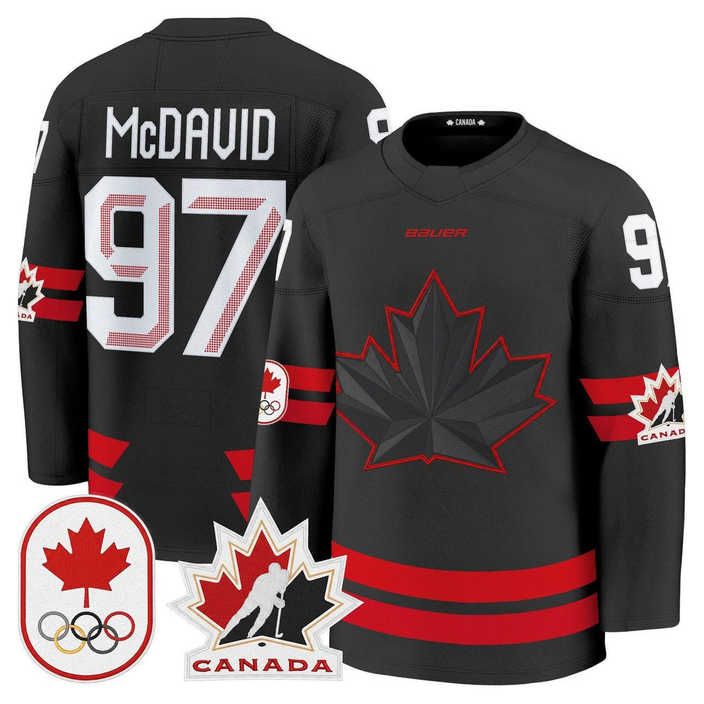 Connor McDavid Jersey #97 Canada Olympic Premium Hockey Stitched by Hockey David