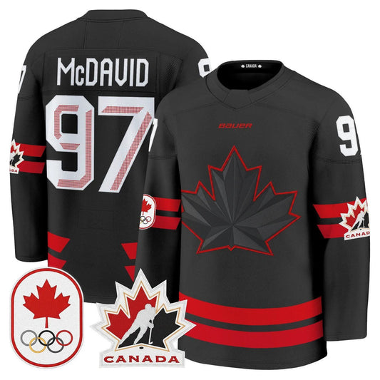 Connor McDavid Jersey #97 Canada Olympic Premium Hockey Stitched by Hockey David