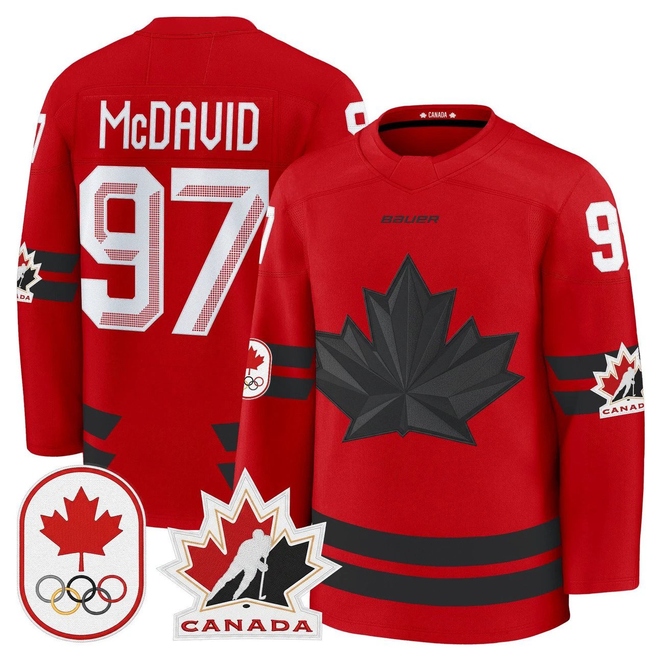 Connor McDavid Jersey #97 Canada Olympic Premium Hockey Stitched by Hockey David