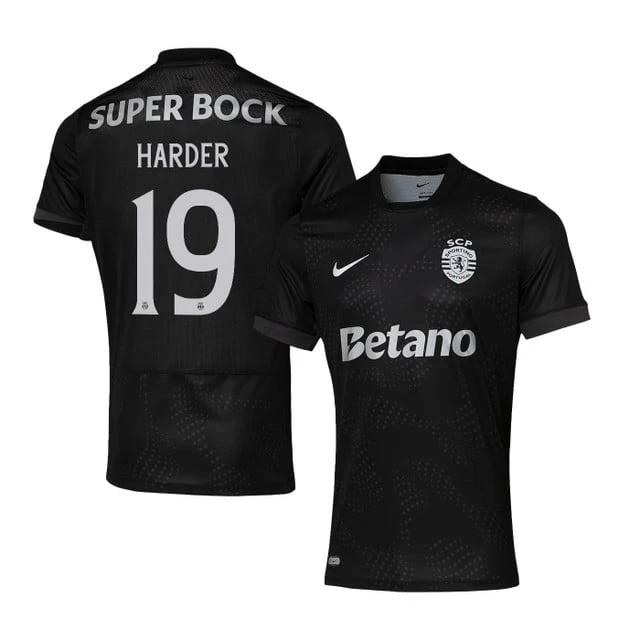 Conrad Harder 19 Sporting CP 2025-26 Away Match Jersey – Black by Soccer Jersey