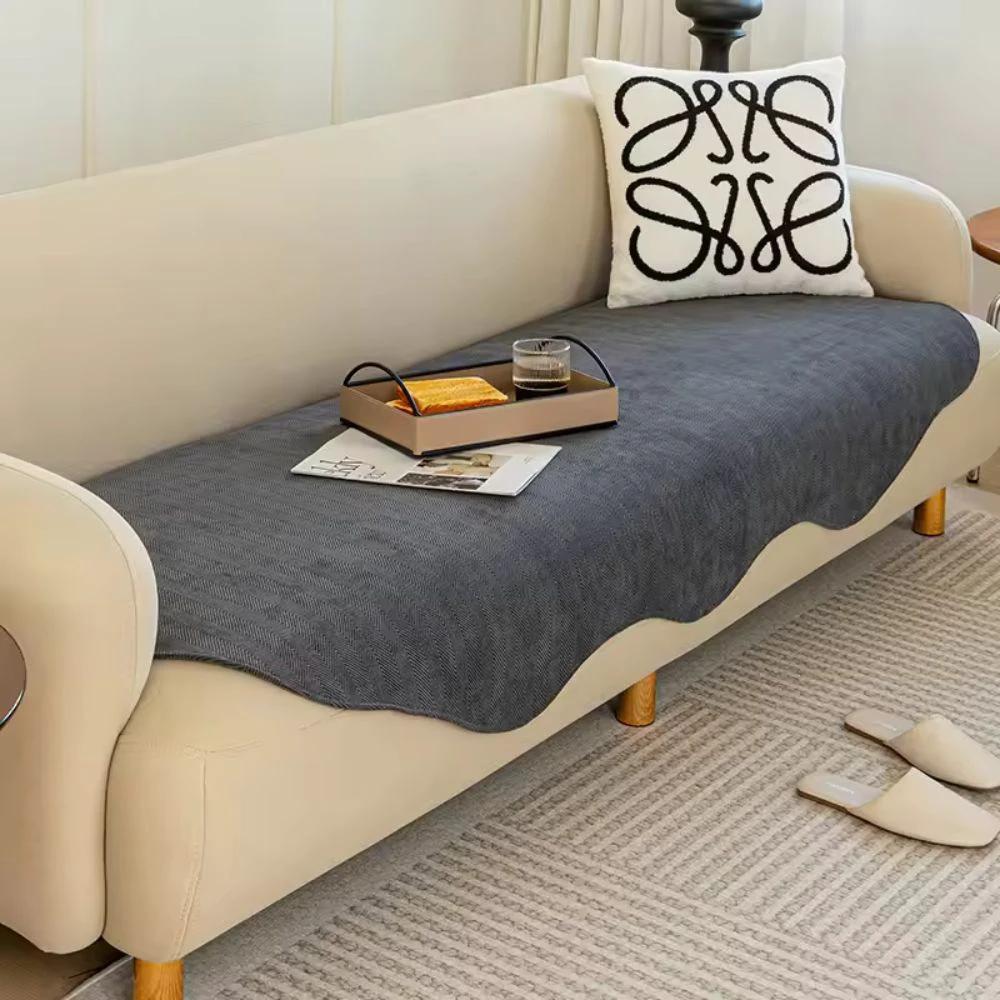 All-Season Plain Contour Fit Sofa Cover by Casa & Beyond