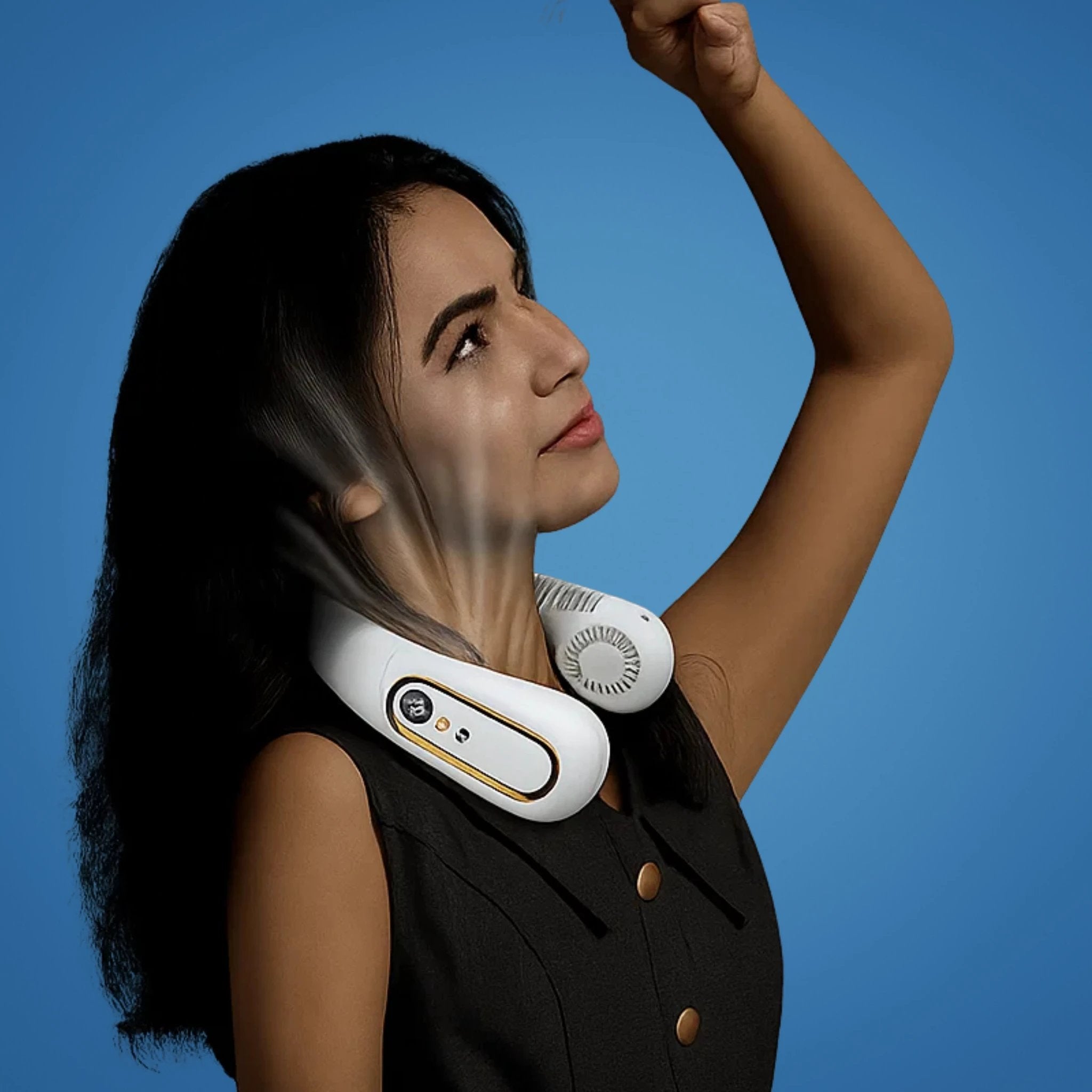CoolEase | Portable Neck Fan – Hands‑Free Bladeless Cooling – Five‑Speed USB‑C – Travel Office Commuters Bowlift by Bowlift