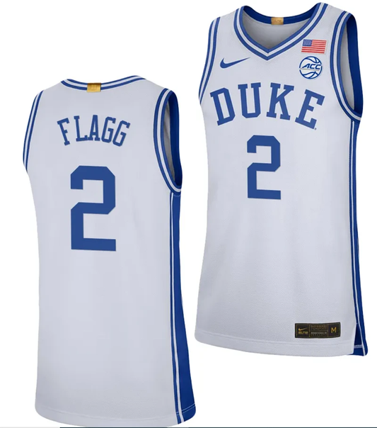 Cooper Flagg Jersey #2 Duke Blue Devils College Basketball White by My store basketball