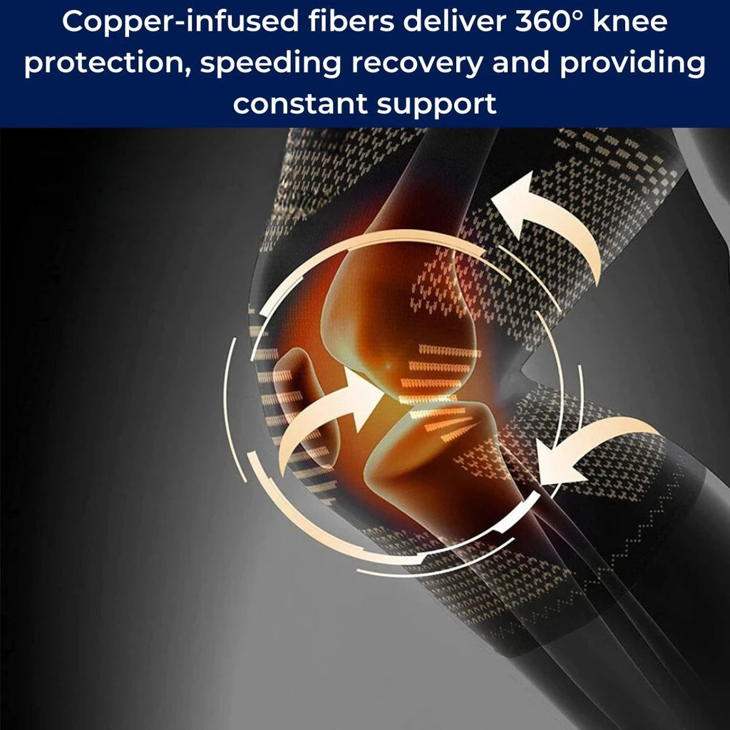 CopperFlex Knee Compression Sleeve | for Pain Relief - Support - Mobility - perfect for Athletes, Arthritis, Seniors, and Injury Recovery Bowlift by Bowlift