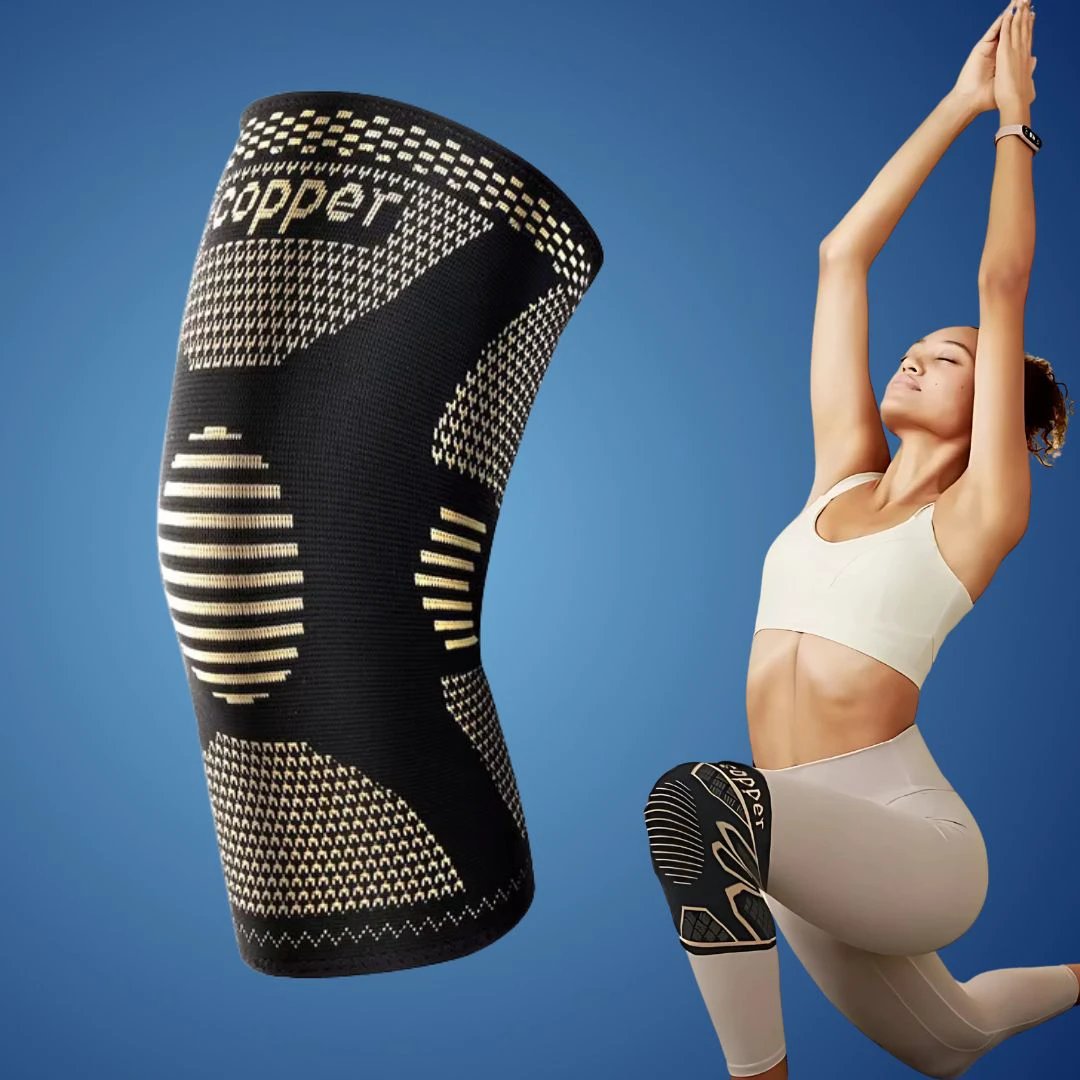CopperFlex Knee Compression Sleeve | for Pain Relief - Support - Mobility - perfect for Athletes, Arthritis, Seniors, and Injury Recovery Bowlift by Bowlift