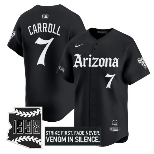 Corbin Carroll Jersey #7 Arizona Diamondbacks Gothic Desert Fang Edition Black by My Store