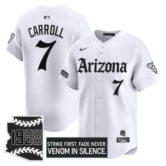 Corbin Carroll Jersey #7 Arizona Diamondbacks Gothic Desert Fang Edition White by My Store