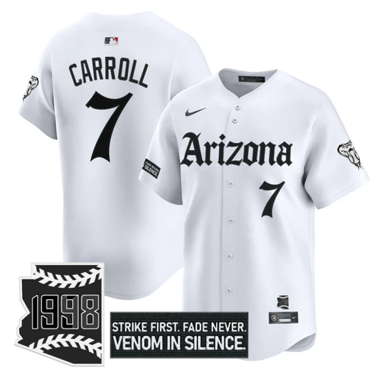 Corbin Carroll Jersey #7 Arizona Diamondbacks Gothic Desert Fang Edition White by My Store
