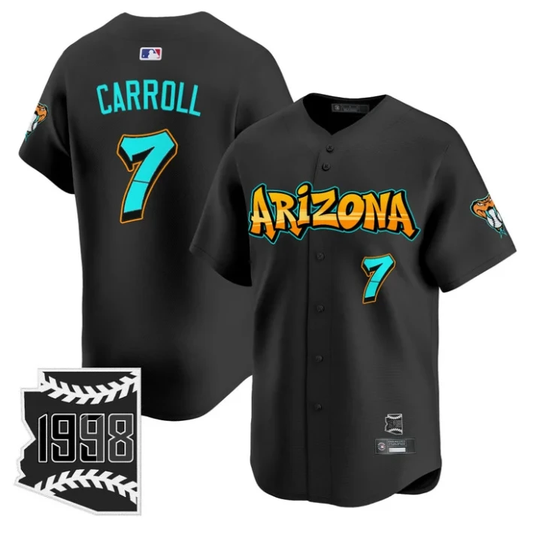 Corbin Carroll Jersey #7 Arizona Diamondbacks Graffiti Desert Ink Edition Black by My Store