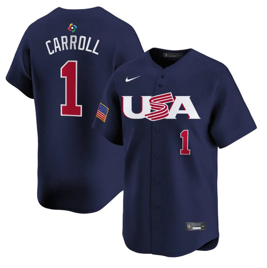 Corbin Carroll Jersey #1 Projected Team USA World Baseball Classic 2023 Style 2026 Roster by My Store