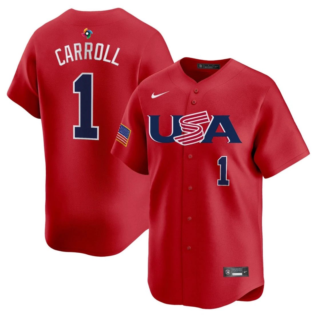 Corbin Carroll Jersey #1 Projected Team USA World Baseball Classic 2023 Style 2026 Roster by My Store