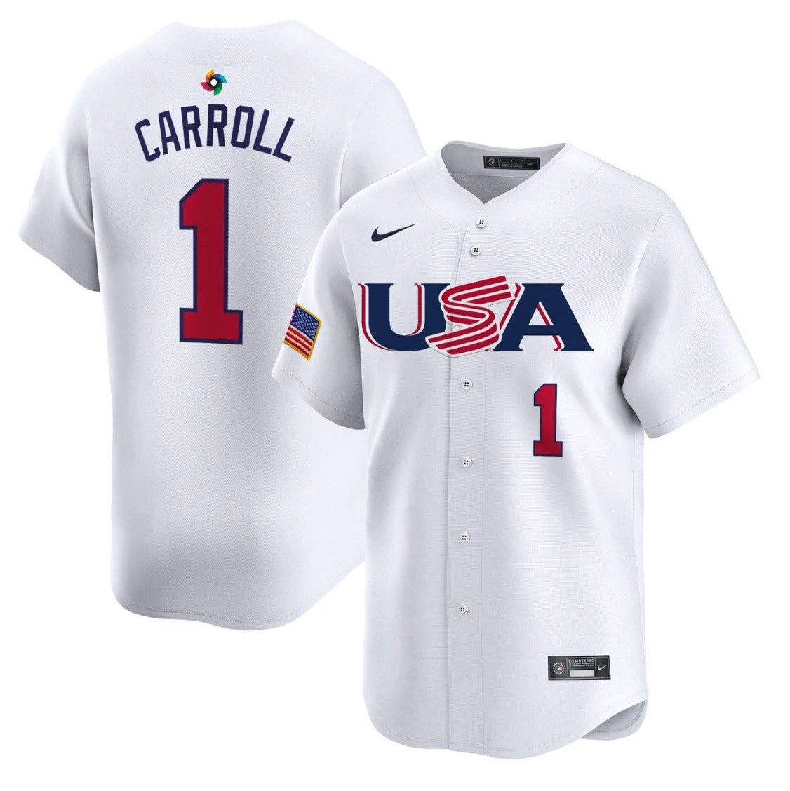 Corbin Carroll Jersey #1 Projected Team USA World Baseball Classic 2023 Style 2026 Roster by My Store