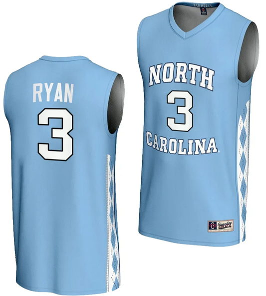 Cormac Ryan Jersey #3 UNC Tar Heels Basketball Lightweight Blue by My store basketball