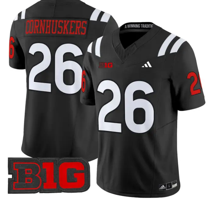 Cornhuskers Jersey #26 Nebraska Cornhuskers 2026 Vapor Limited Stitched by My Store NCAA Football Jerseys