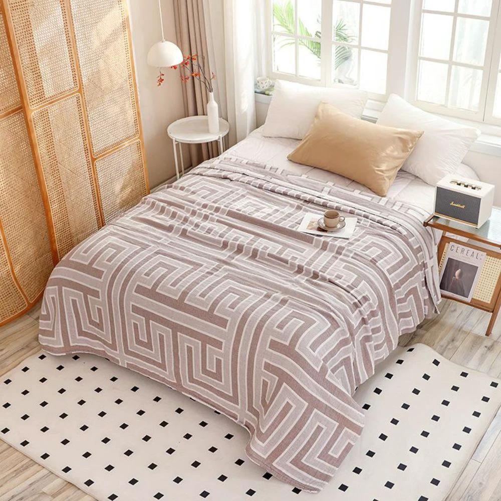 Geo Maze Cotton Blanket by Casa & Beyond