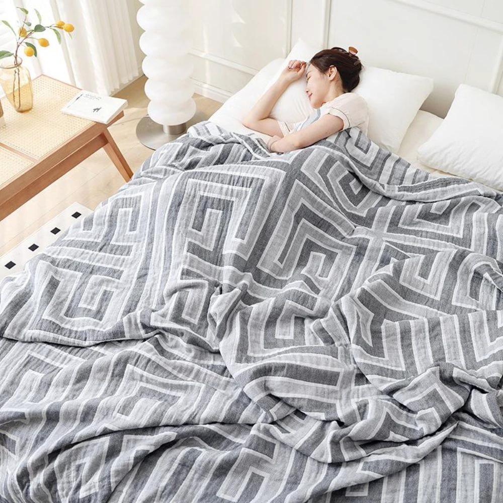 Geo Maze Cotton Blanket by Casa & Beyond