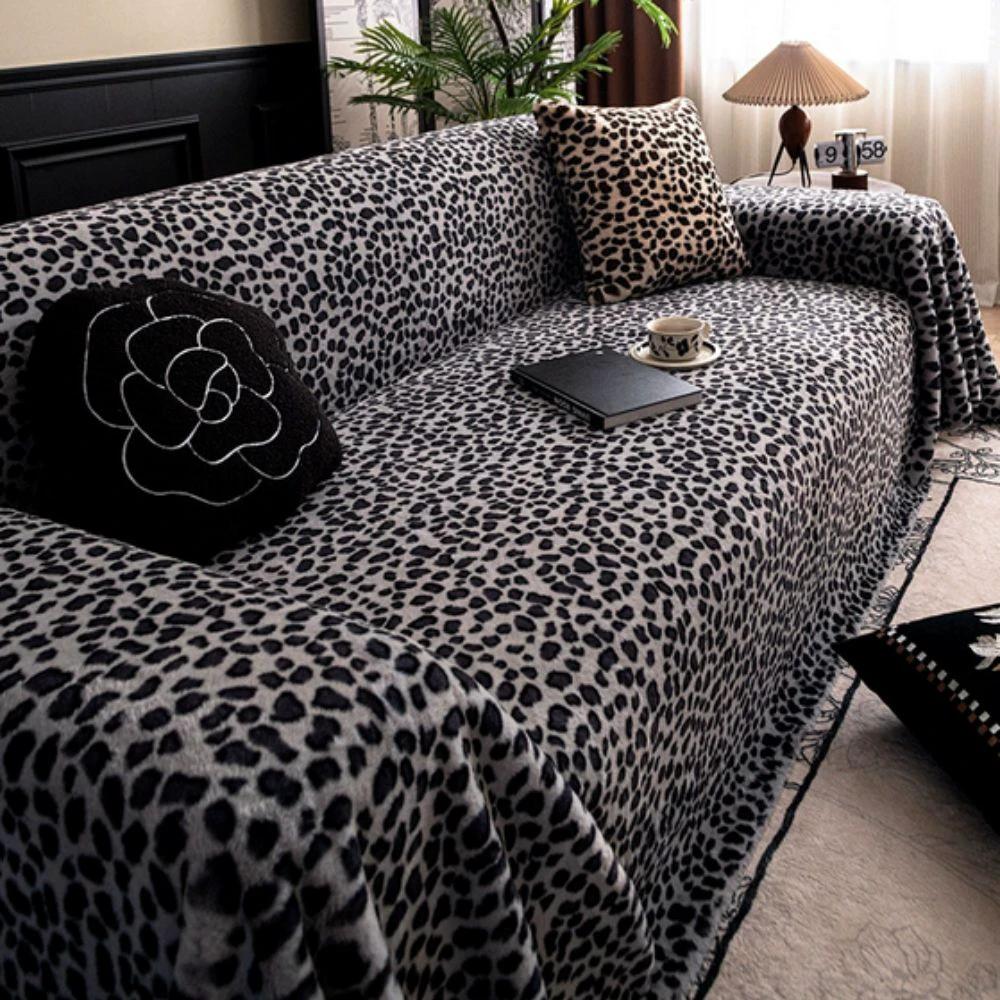 Cozy Leopard Print Sofa Cover by Casa & Beyond