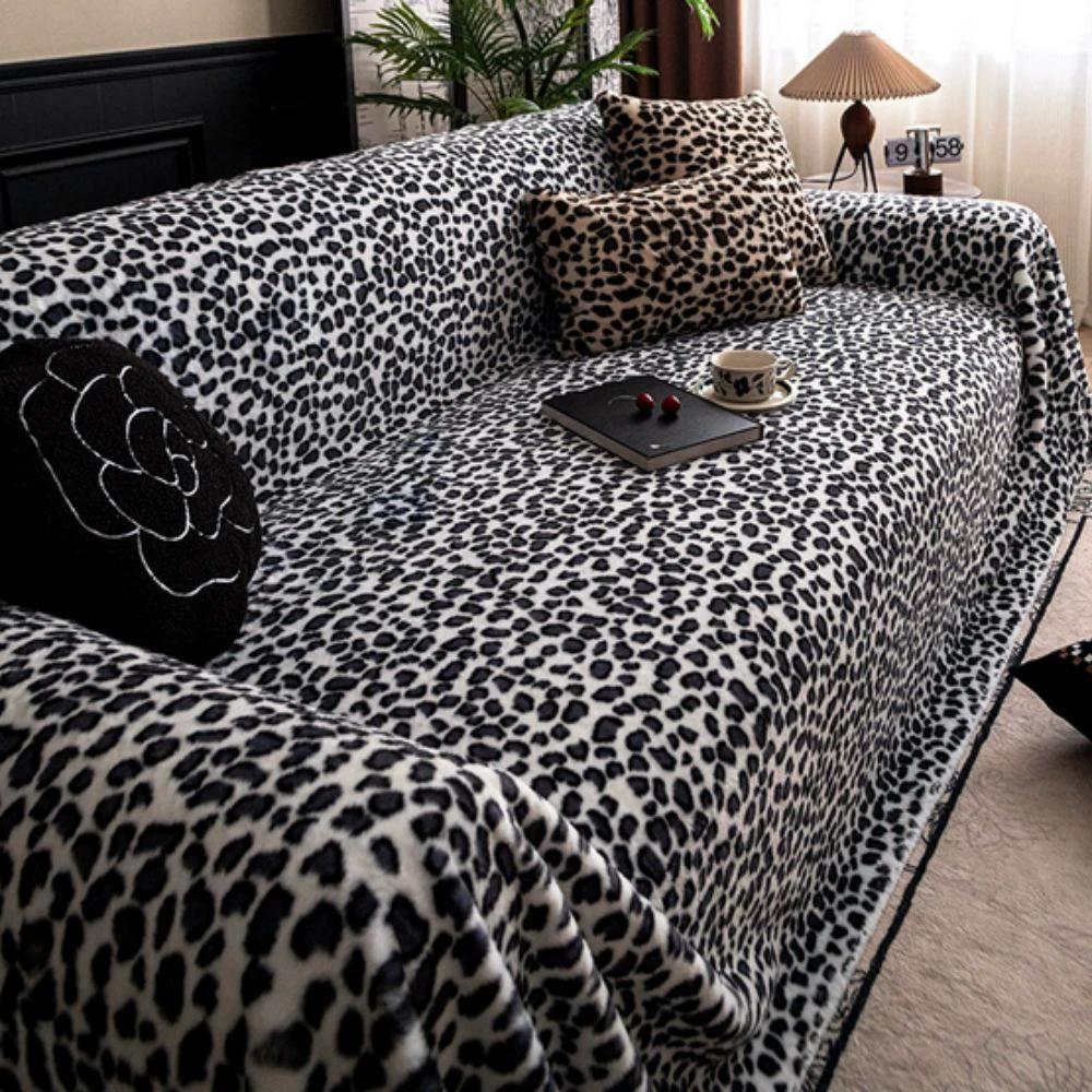 Cozy Leopard Print Sofa Cover by Casa & Beyond